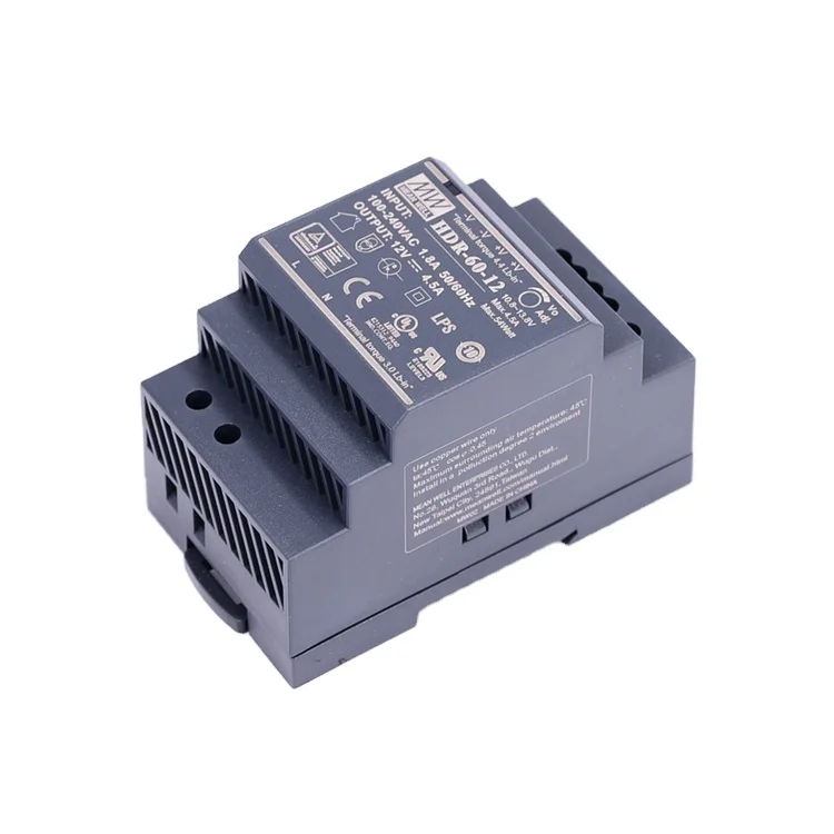 Mean Well HDR-60-12 60W Ultra Slim Step Shape ~ W DIN Rail