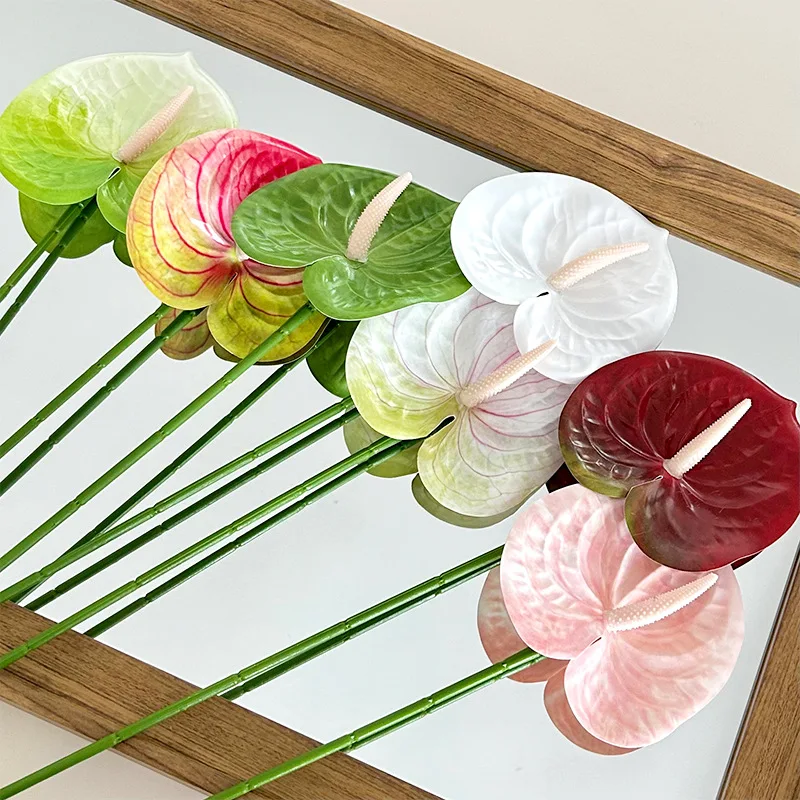 Artificial Flowers Anthurium Real Touch Anthurium Decoration Plant 3D Printing Anthurium Flowers