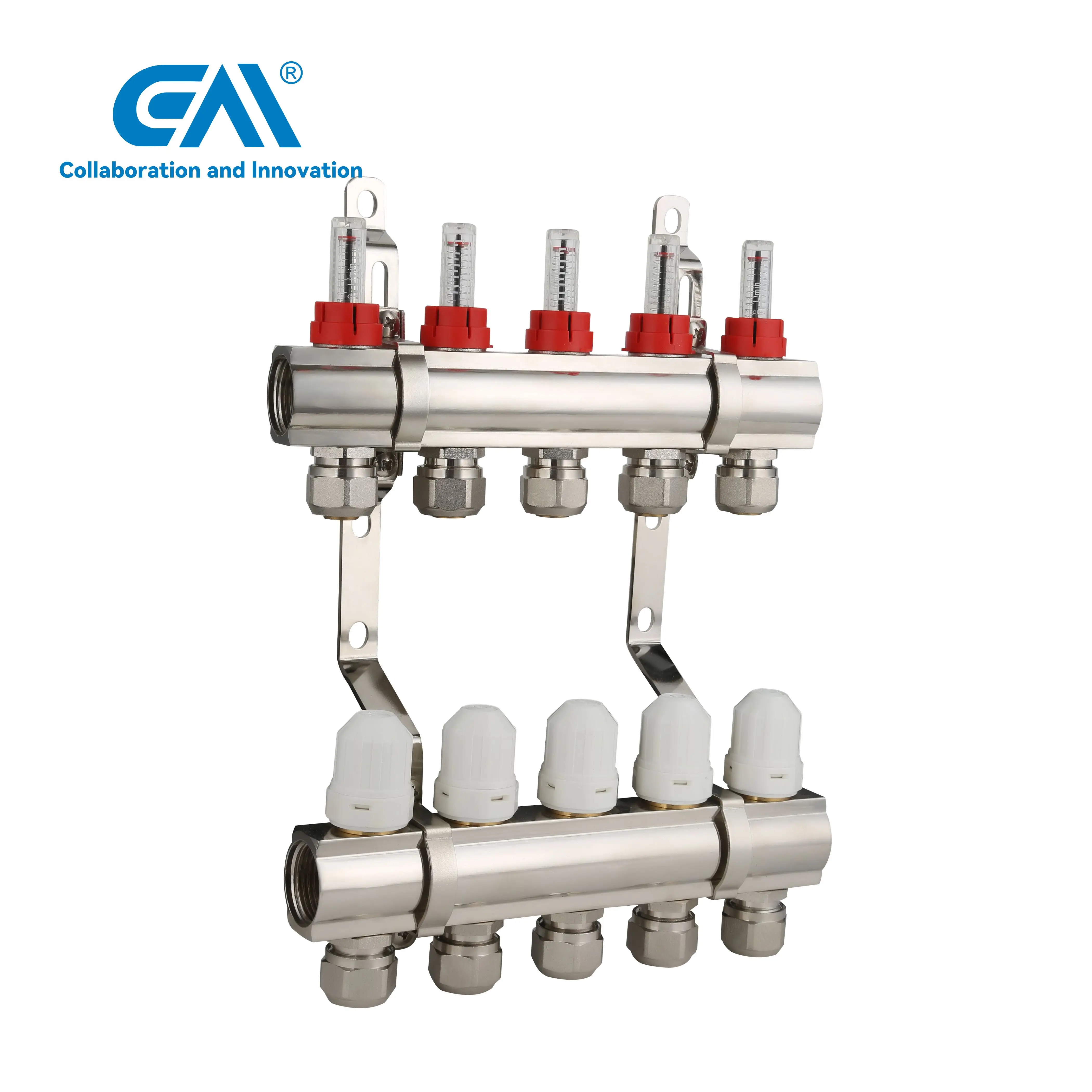 ZHONGLIANG Brass Floor heating flowmeter manifold