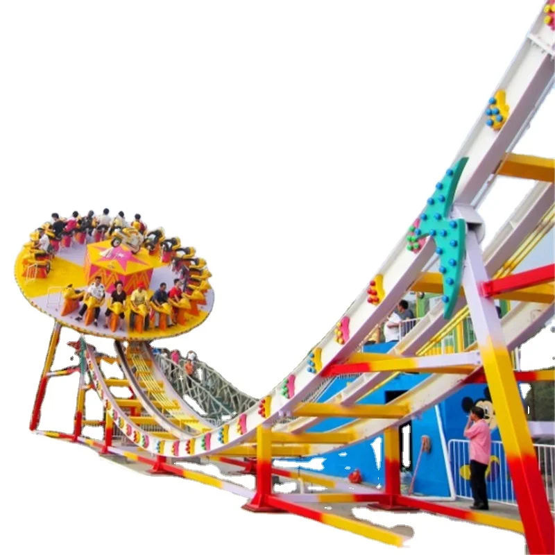 Luna park amusement equipment sliding flying ufo magic disk for adults