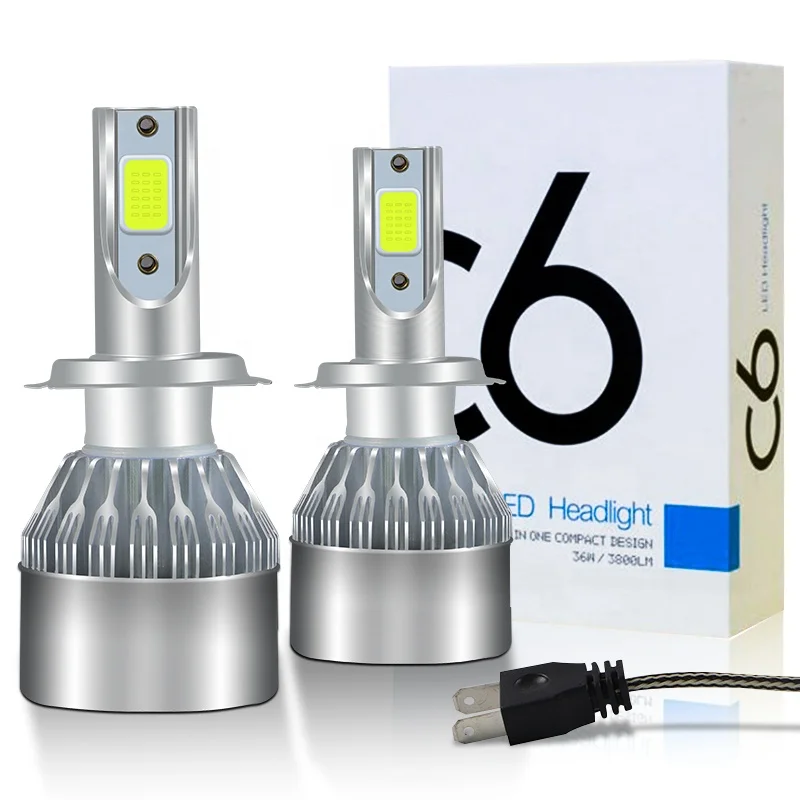 Best seller c6 laser lights for cars 9005 9006 h11 h7 h4 car led headlight bulb