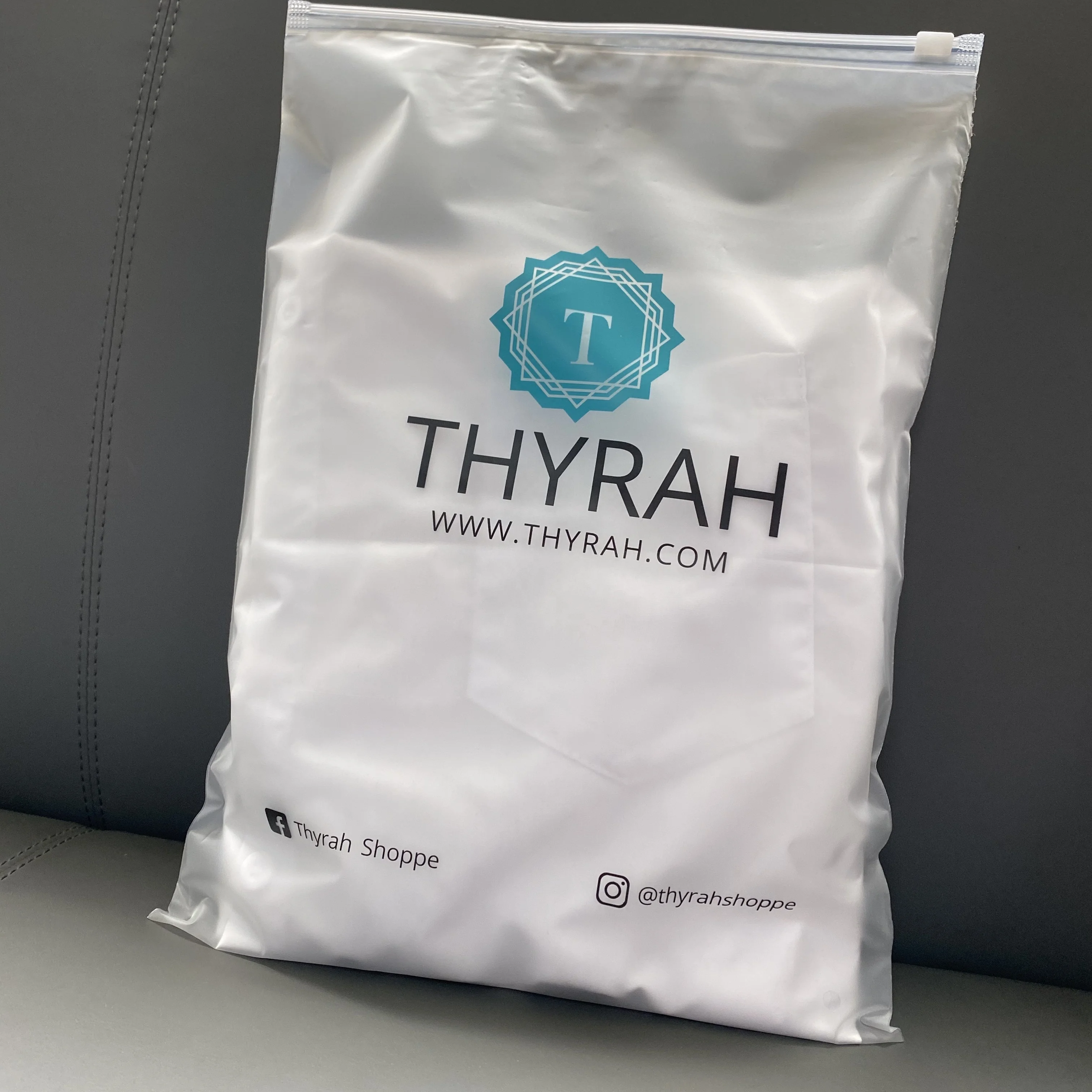 Wholesale OEM matte frosted EVA plastic zipper bag t shirt garment plastic poly bag for clothes