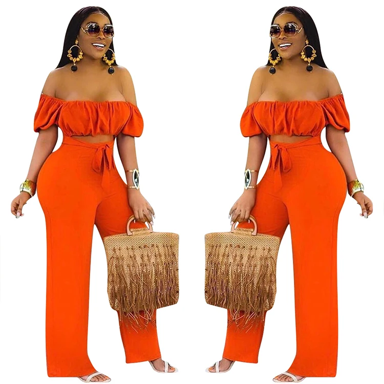 
Solid Color Open Back One-Shoulder One-Piece Casual Wide-Leg Pants Set 