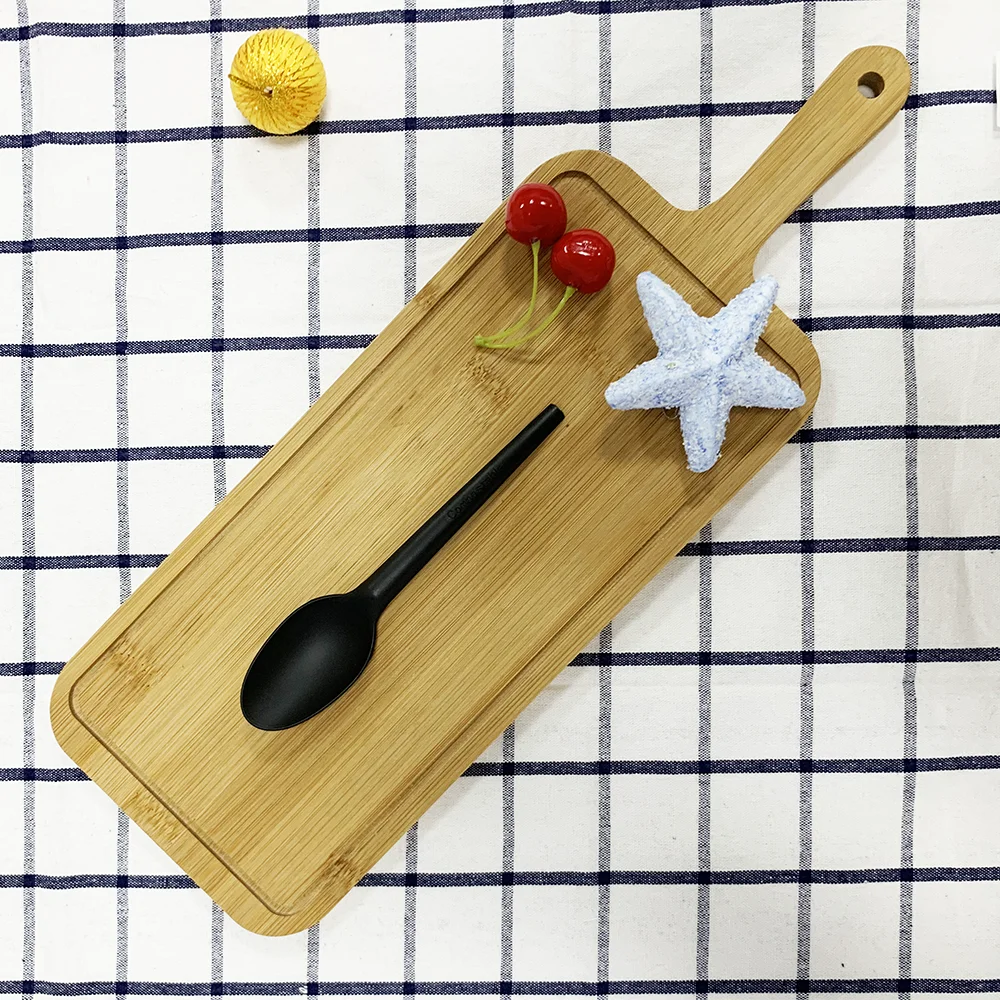 Moderate Price BPI Certificate Compostable Black Biodegradable Spoon Fork Knife Disposable Cutlery