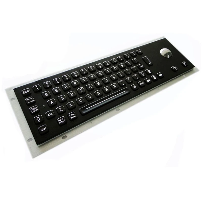 Black Compact Metal Special Keyboard with Trackball
