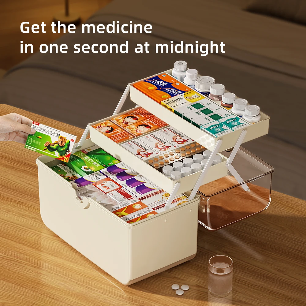 CHENGYAN Custom 180 Rotational Medication Storage Organizer Medicine Storage Containers Box Plastic Storage Boxes & Bins