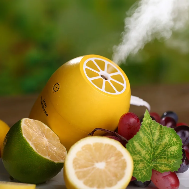 Creative Lemon Humidifier Mini USB Desktop Diffuser Air Humidifier Led Light Mist Maker For Home Office Car Gifts 4 Colors
