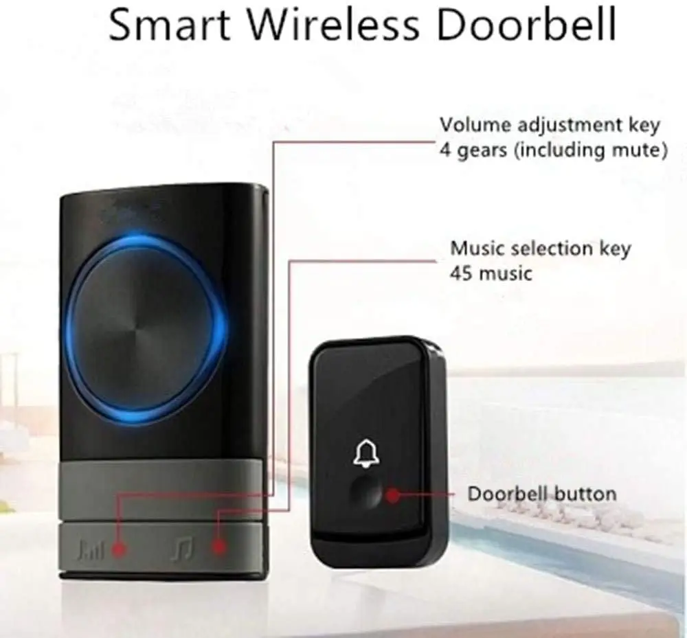 Wireless Doorbell One Drag Two Wireless Pager Intelligent Electronic Home Music Doorbell