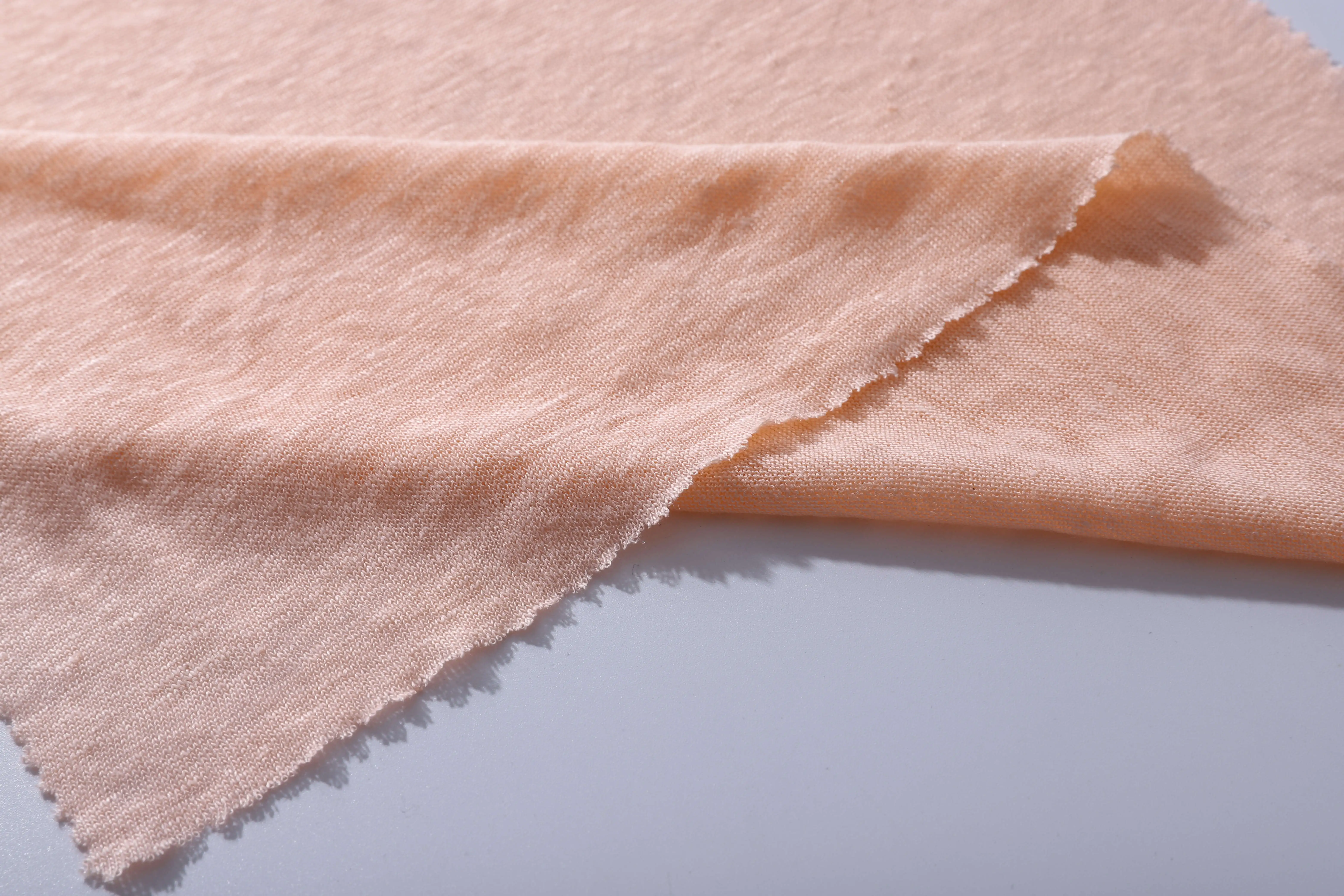 
Free Sample 100% Pure Linen Jersey Knitted Fabric 
