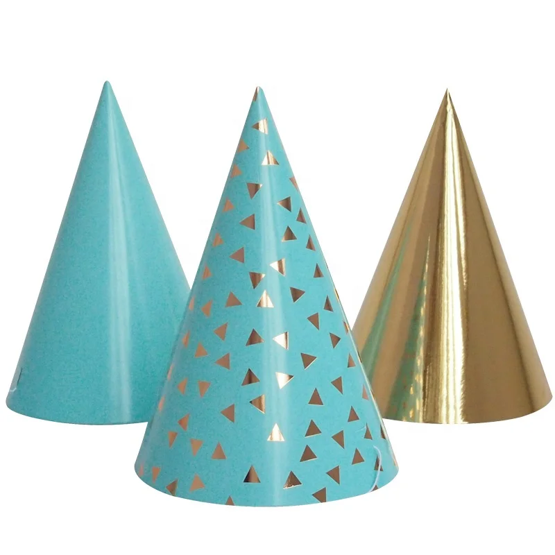 EASTTERN wholesale 2022 new product paper party hat with Hot Stamp Triangle pattern Supplies Birthday Celebrations accessories