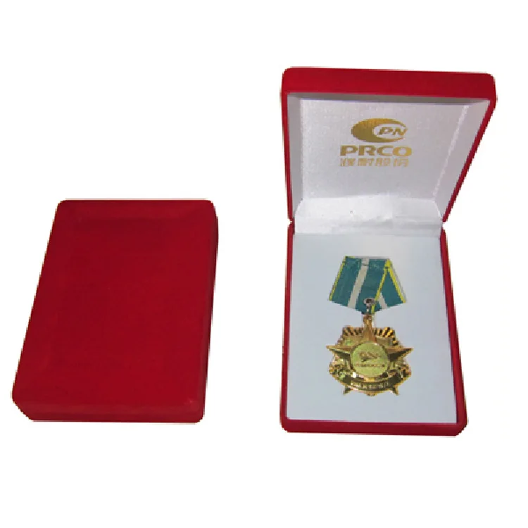High Quality Souvenir Military Sports Gold Medal Presentation Gift Velvet Display Case Medal Box