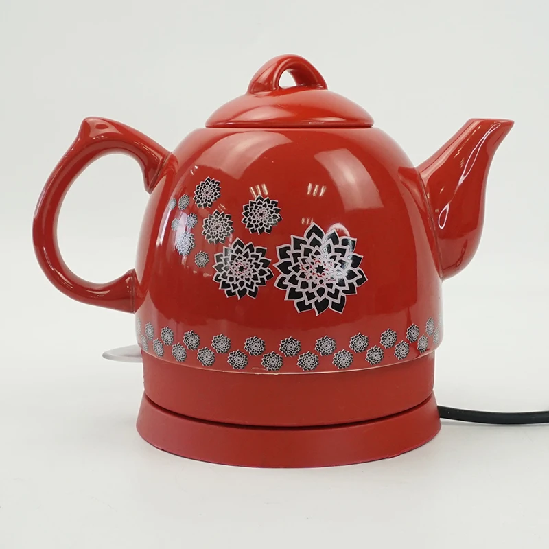 Best Price to Buy  Red Ceramic Electric Kettle with Stainless Steel Heating Element Factory Supplier hervidor electrico