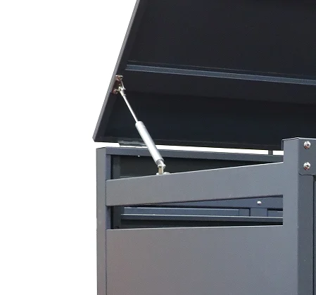 practical outdoor customized Germany popular steel KD Structure 2er garbage bin cover box