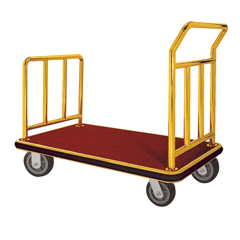 Hot Sale Five Star Golden Stainless Steel Hand Truck High Quality Multi-style Lobby Luggage Trolley Hall Luggage Cart