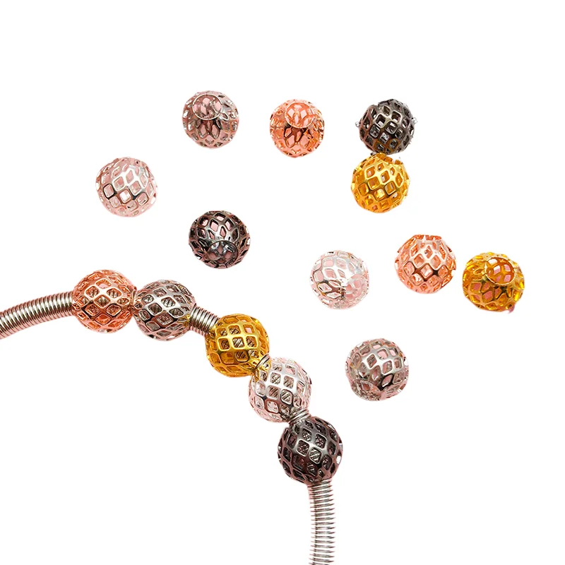 Yuku 1 Hollow Flower Ball Bead Copper 8mm Hole 4 DIY Ed Bracelet Large Jewelry Accessories