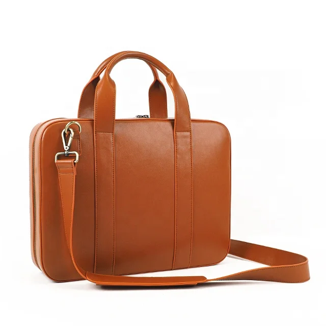 Custom Logo Genuine Leather Briefcase For Men Business Crossbody Shoulder Messenger Bags Men Office Laptop Bag Briefcase