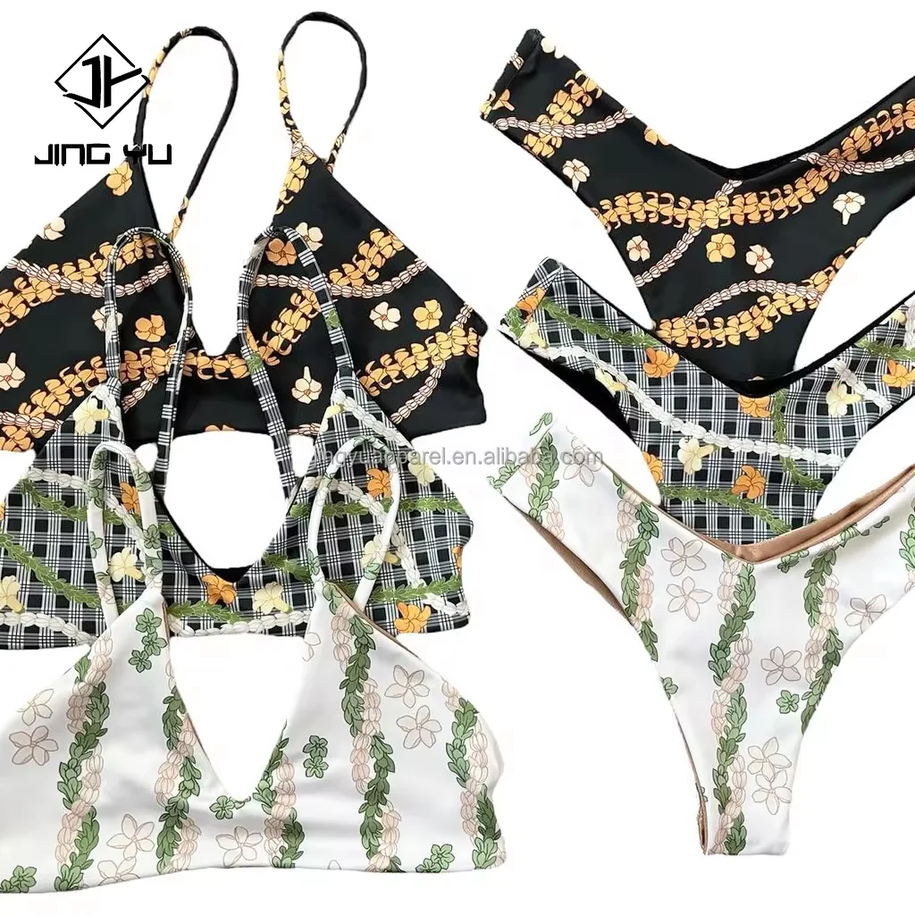 2024 New Custom Private Label Custom Bikini Printed Swim Suits Bikini Set Hawaiian Bathing Suits For Women