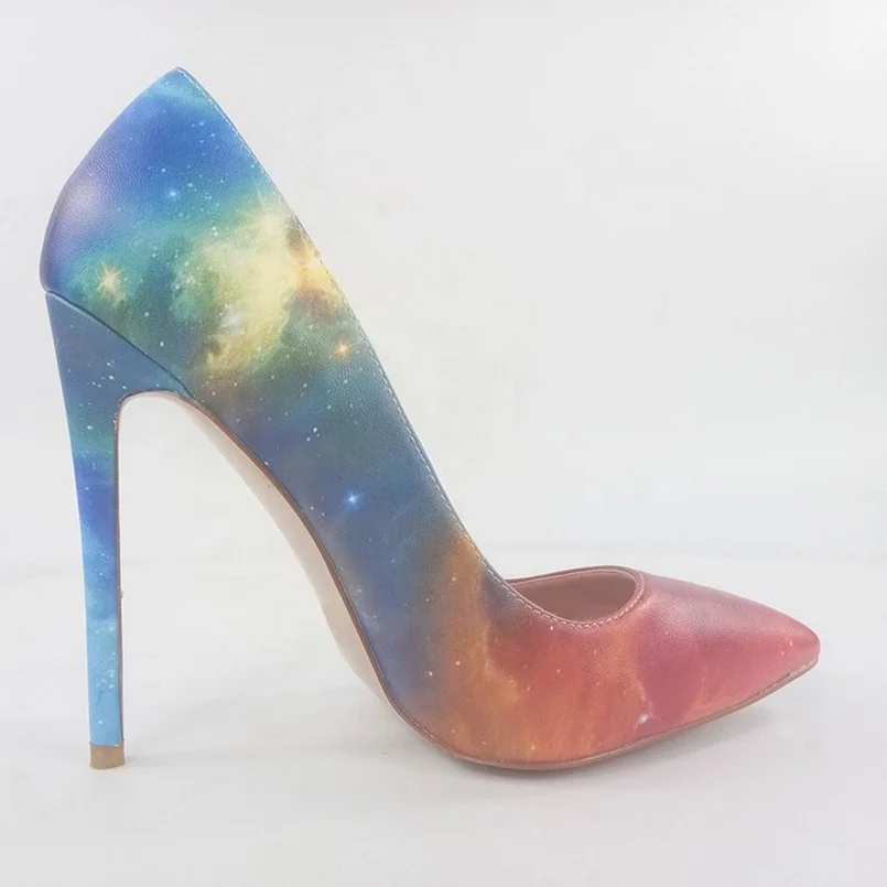 Custom Heel Manufacturer 2021 Spring New Pumps Sexy Stiletto Rainbow Shoes Women