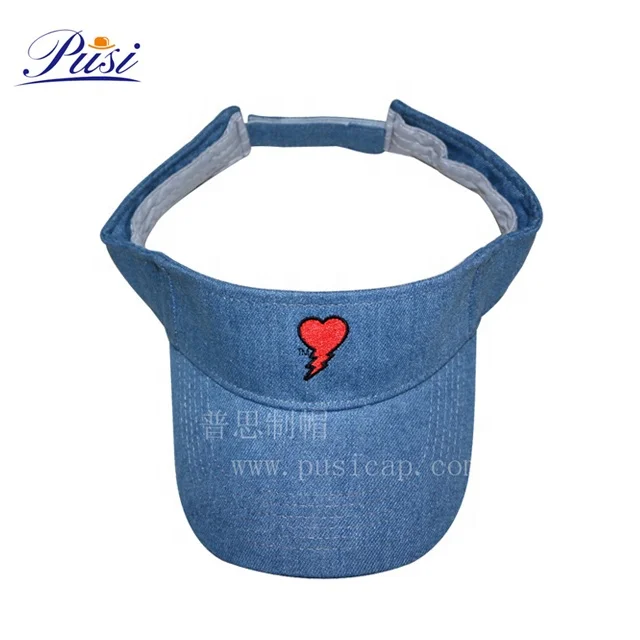 
Wholesale Custom OEM high quality 100% cotton embroidery logo adjustable sun visor caps and hats accept paypal 