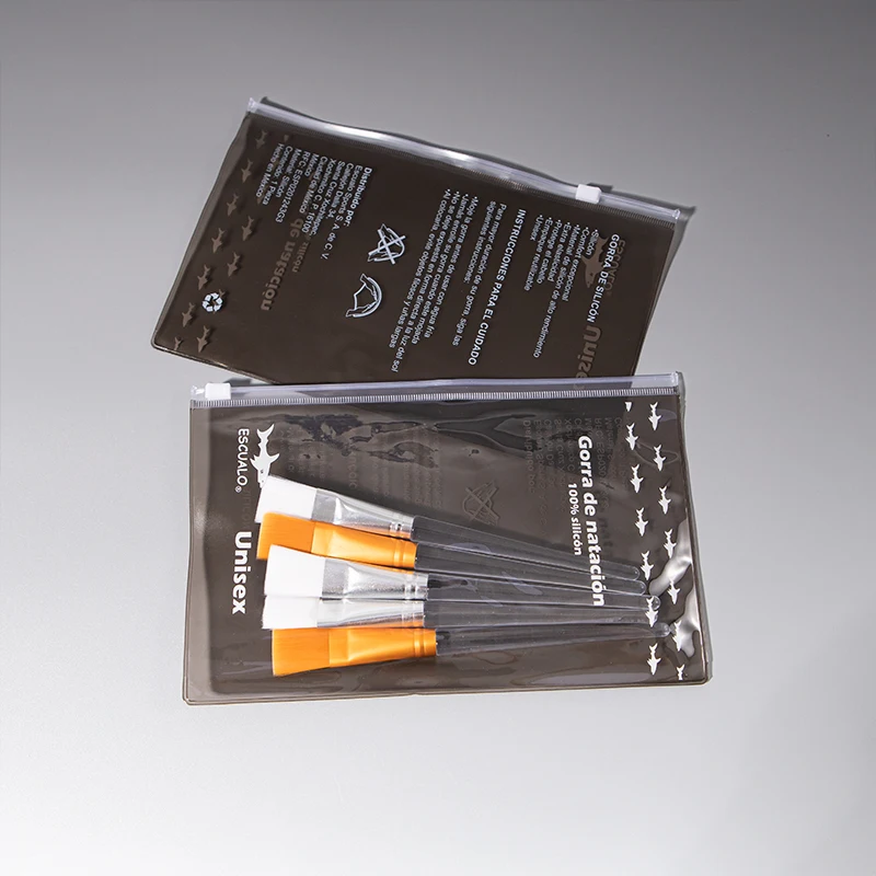 Wholesale plastic bag packaging customized pattern color size HD frosted pvc matte black zipper bag on sale