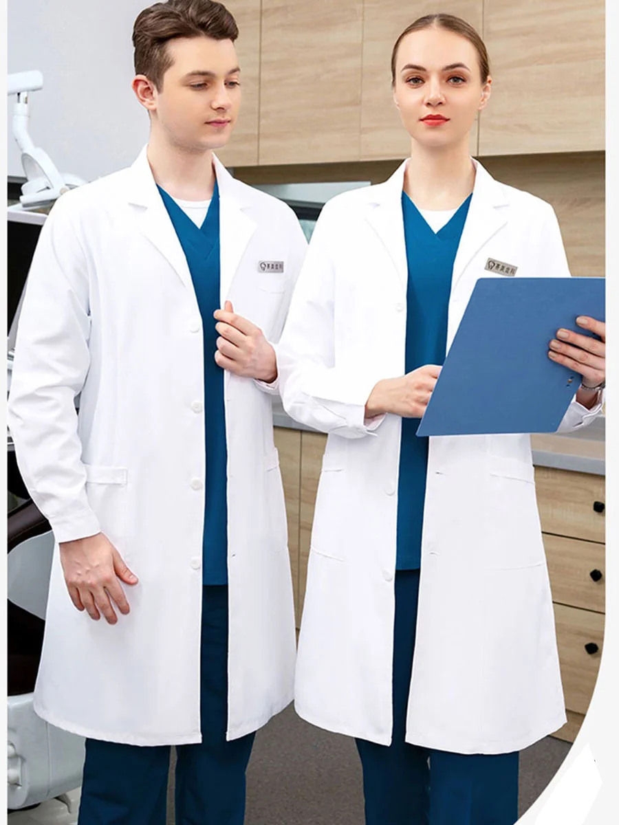 Wholesale Designer Hospital Doctors Uniform Pharmaceutical Workwear Lab Coats for Female and Male Polyester Medical Uniforms