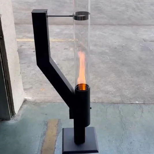 Pellet Torch Glass Tube Fire Pit Pellet Heater