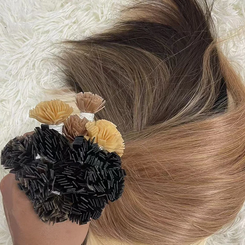 Letsfly Invisible Flat Tip Colored  Virgin 100% Human Hair Extension 50g/pack Comfortable Hair Extension Hair Growth