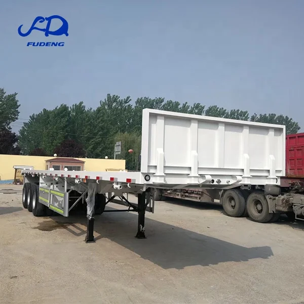 China factory 3 axles 40ft flatbed 40-60tons container trailers