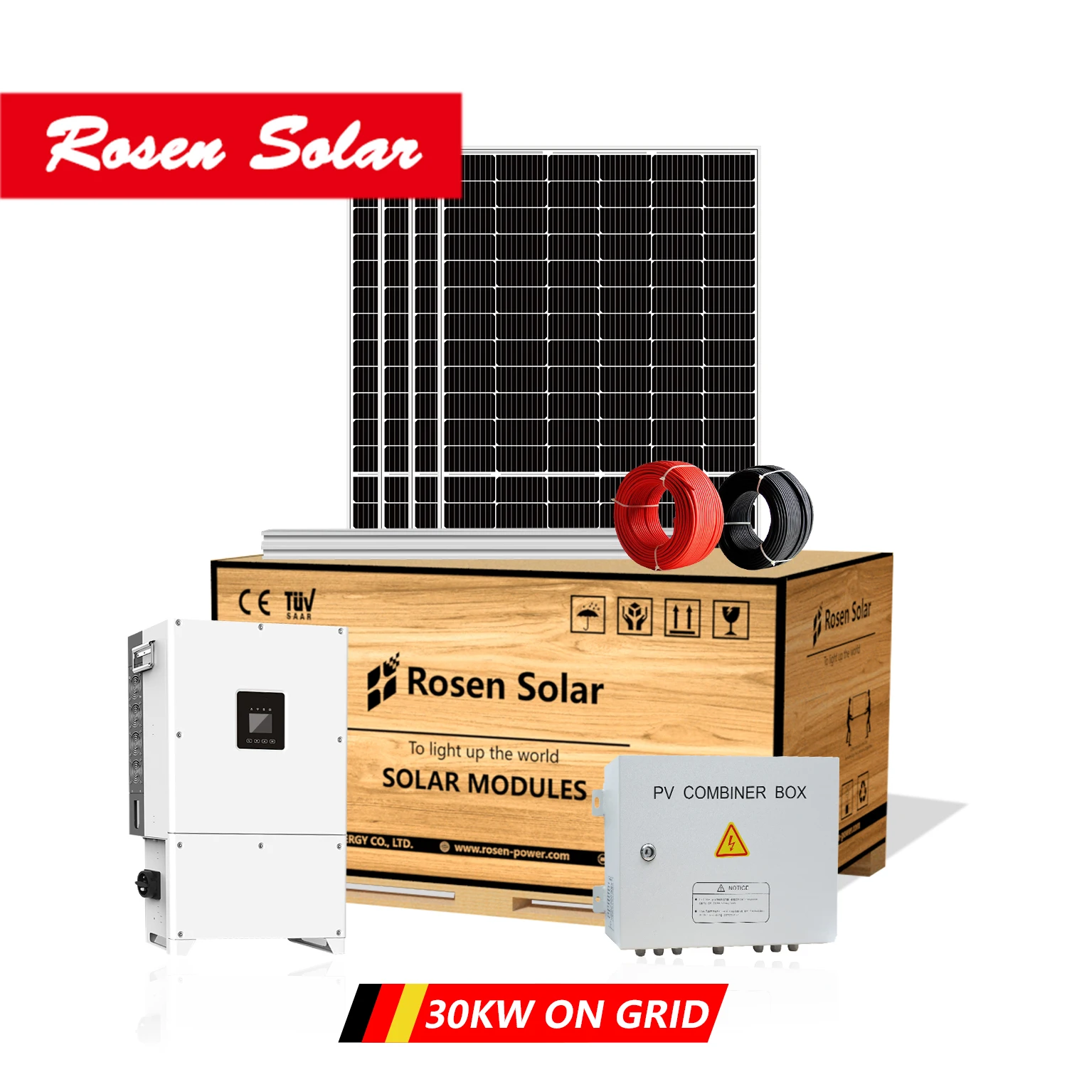  Rosen Solar 30 кВт на сетке система питания солнечной панели трехфазный