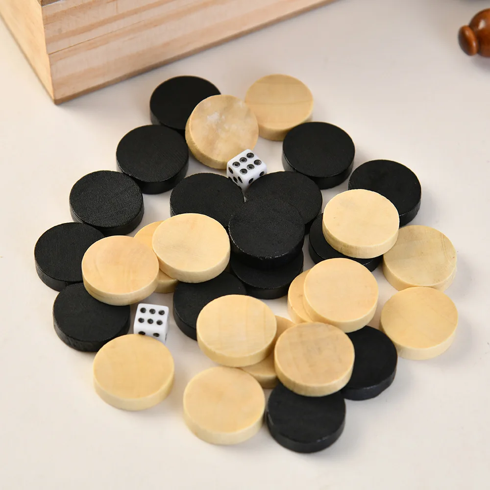 3 in 1 Wooden Chess Game Set Creative Folding Portable Chess Board Game Toy Foldable Chess Game