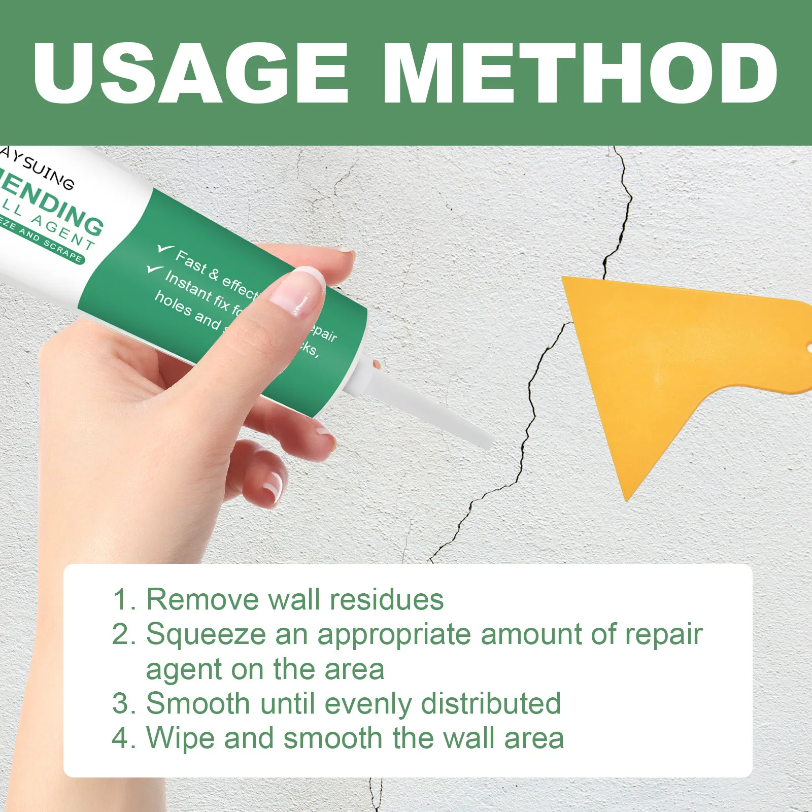 Private Label Jaysuing Anti Crack Wall Peeling Mending Hole Filler White Wall Repair Paint