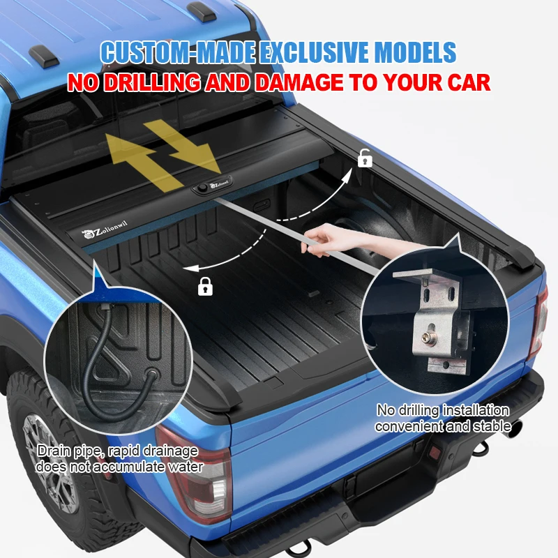 Zolionwil manual roll up pickup bed tonneau cover for ISUZU ruimai isuzu dmax