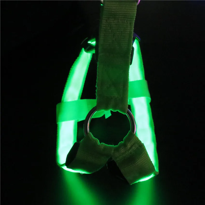 LED Light Up Dog Harness No-Pull Pet Harness Adjustable Outdoor Pet Luminous Vest for Dogs Easy Control for Small Medium Large