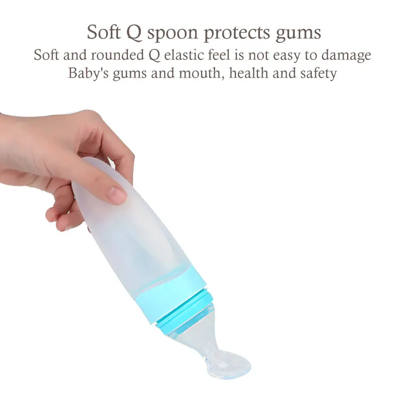 Complementary Food Spoon Rice Paste Milk Bottle Squeeze Baby Feeding Spoon Baby Eat Fruit Bite Bite Music feeder