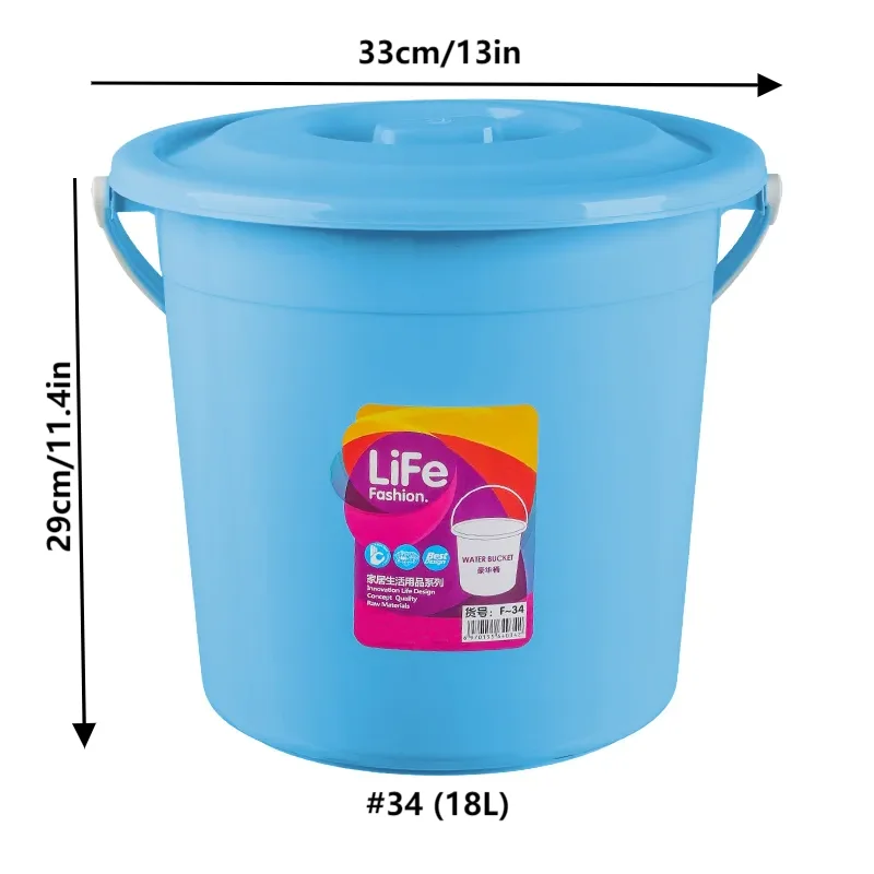 2024 Household multifunctional cleaning 18 Liter BPA Free pp plastic water bucket with lid and handle for home industry
