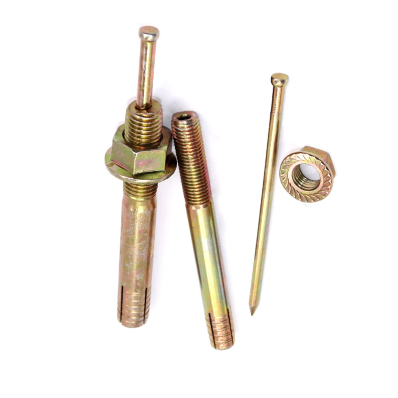 Yellow Zinc Hit Anchor Heavy Duty Expansion Hammer Drive Blind Bolt Expansion Hit Anchor Construction Fasteners