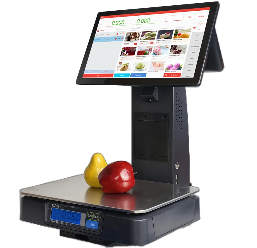 AI сенсорный экран POS для супермаркета весы ПК/Android Розничная торговля программное обеспечение со штрих-кодом/тепловая печать распознавание