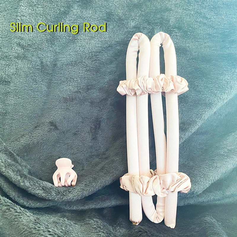 Small curl  skinny silk heatless hair curler ribbon slim curling no heat wand
