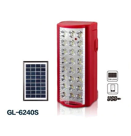 Оптовая Продажа с фабрики перезаряжаемая батарея 6 V 4 AH батарея светодиодная 24 шт. Солнечная аварийная лампа с солнечной панелью