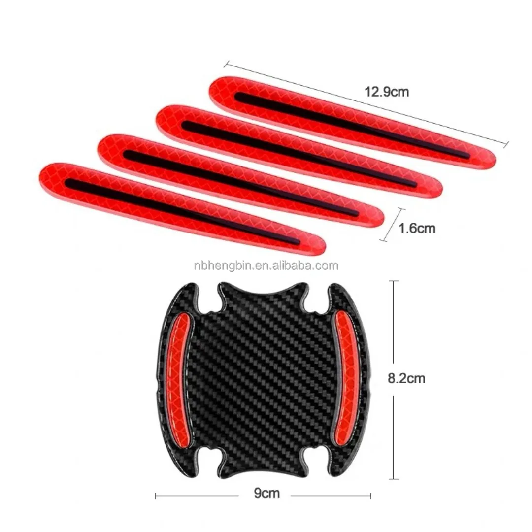 Car door handle anti-scratch sticker 4pieces/bag Carbon fiber handle anti-scratch reflective protective sticker