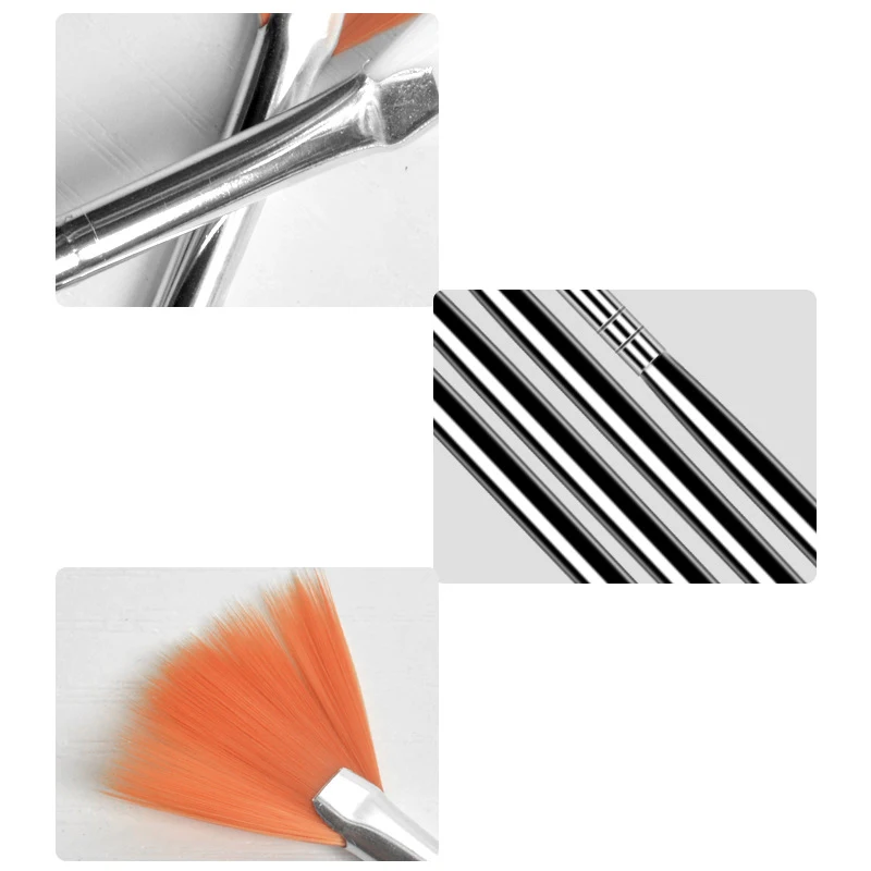 Customized Low Price 15pcs  Pink Black White Kolinsky Hair Nail Art Liner Acrylic Brushes