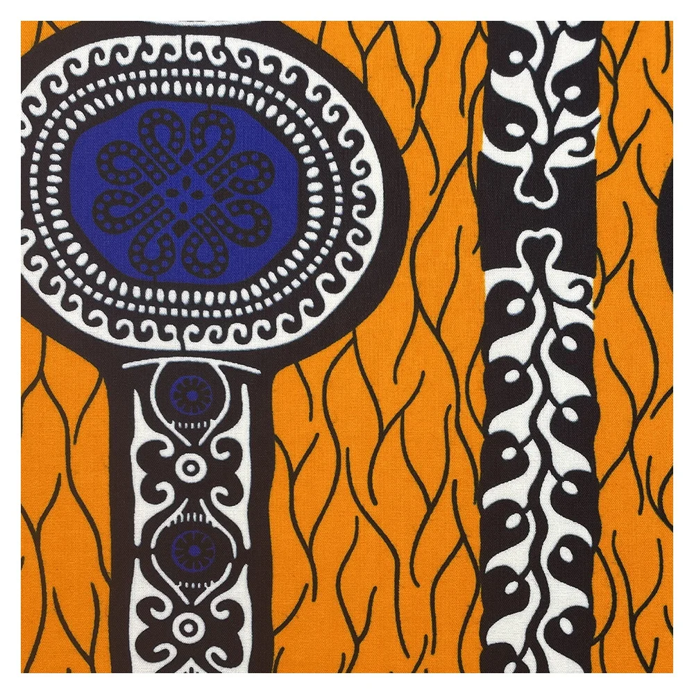 Западная Африка является популярной бесплатной пользовательской LOGO100 % polyenafrican батик имитация воска напечатанная ткань с одной стороной JAVA воск ткань