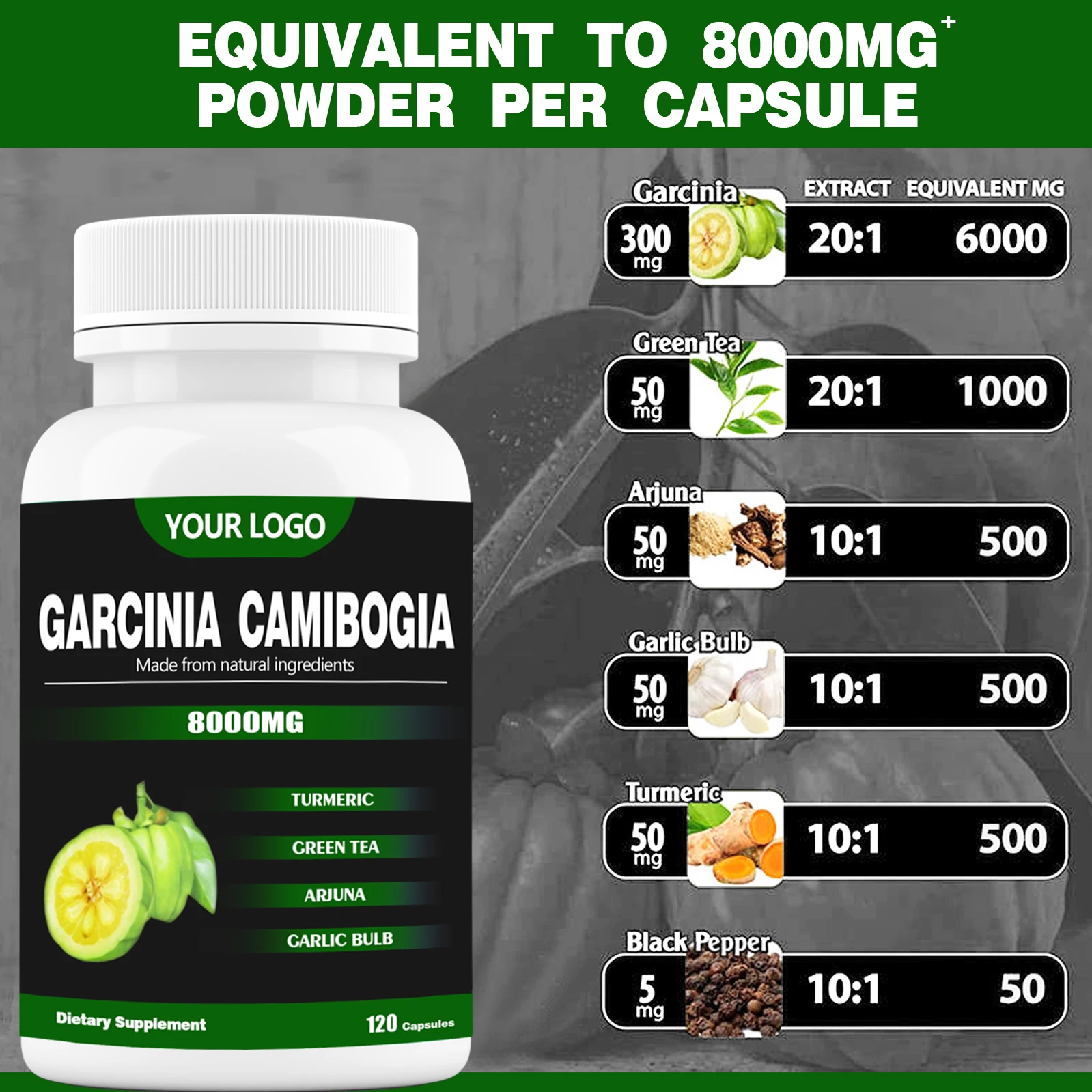 Пищевая добавка garcinia cambogia фруктовый экстракт похудения 60% КАПСУЛЫ
