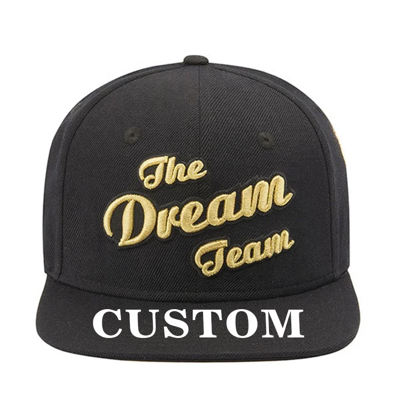 
Factory direct wholesale sports hat flat brim Hiphop adjustable Custom logo printing snapback baseball cap 