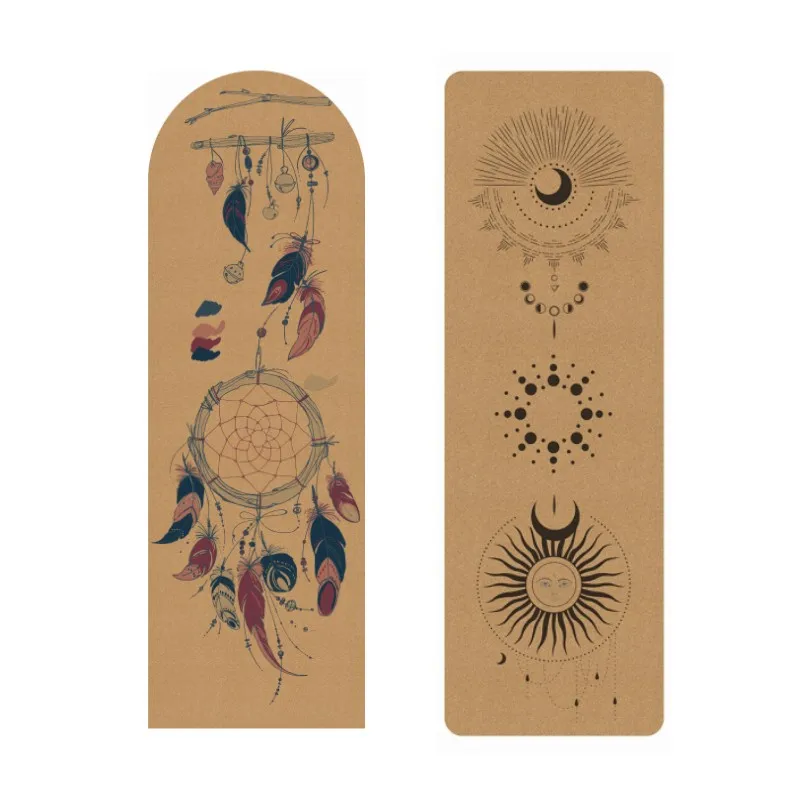 Non-Slip  Eco-Friendly Durable  Cork Nature Rubber Yoga Mat for Gymnastics Fitness Yoga Matress