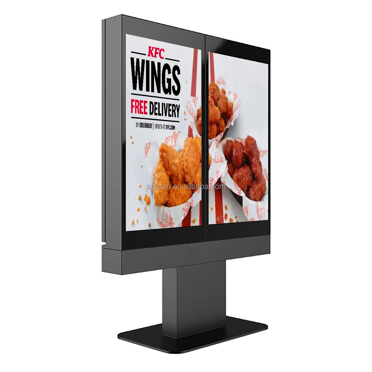 2x pieces 55 Inch Dual Double Screen Digital Drive Thru Menu Boards