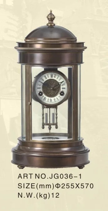 Pavilion Antique  French Style 15 Days  Brass Floral Flower Colorful Decor  Eagle Cloisonne Enamel Table/Desk Clock  Key Wind UP