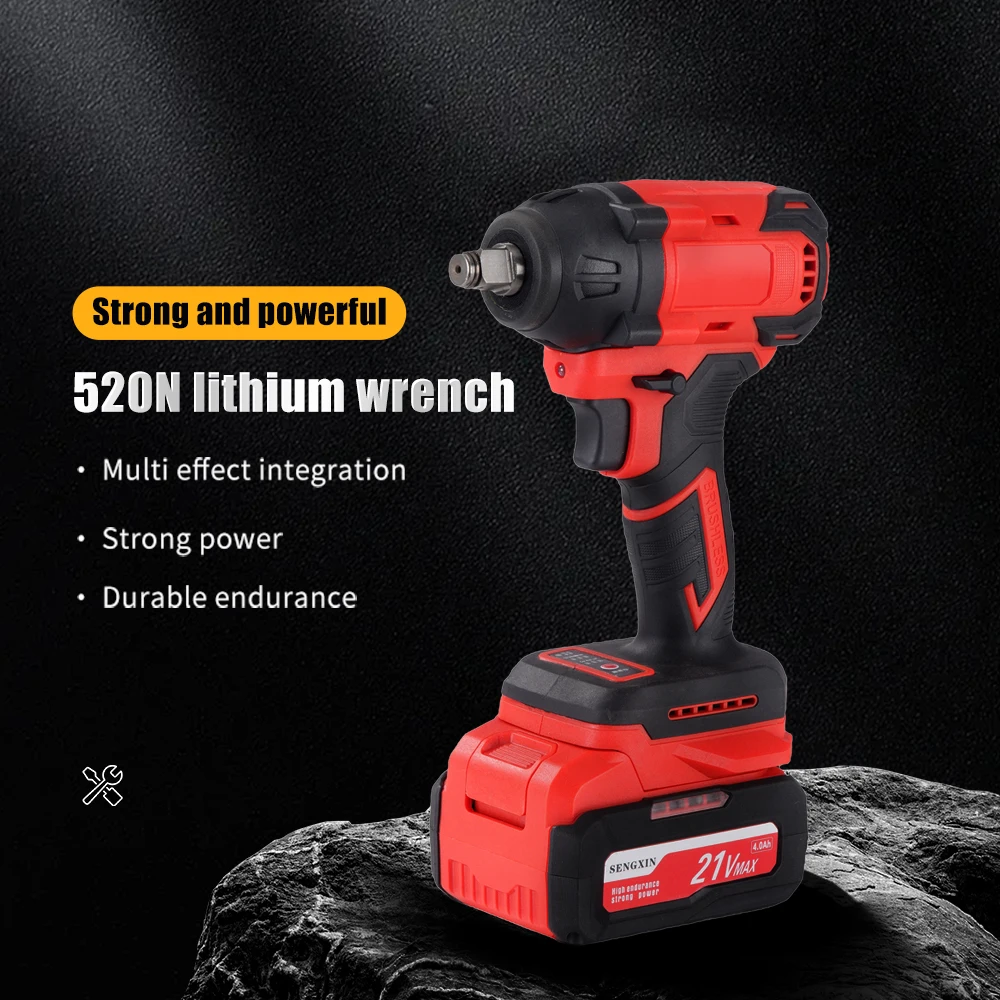 SENGXlN Electric Impact Driver Power Wrench Wholesale Professional 520N Lithium Battery Powered Hand-held Brushless