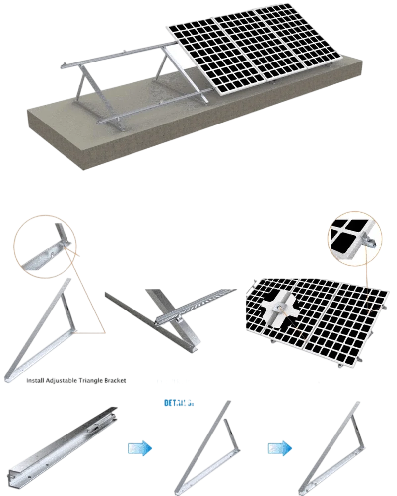 solar panel flat roof aluminium mounting bracket for pole