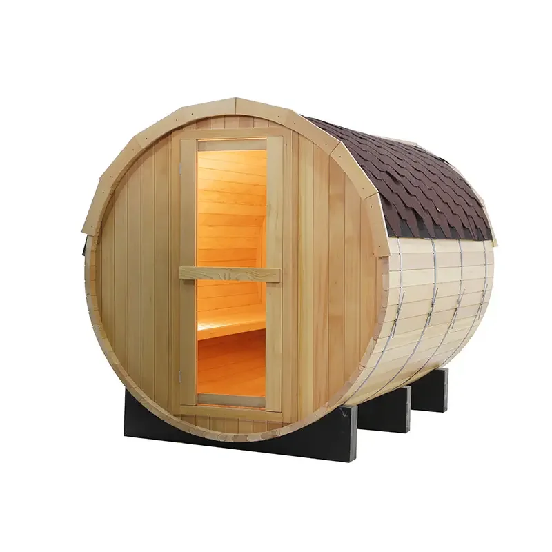 Cheap Price Solid Wood Adult Custom Size Barrel Sauna Rooms with Harvia Heater
